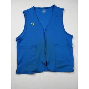 Walmart Proud Associate Employee Best Blue Zip Front Pockets Size Medium Uniform